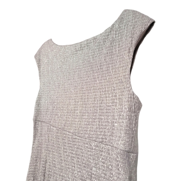 Connected Apparel Shimmer Midi Sleeveless Faux Wrap semi formal Dress Size 6 - Picture 10 of 12
